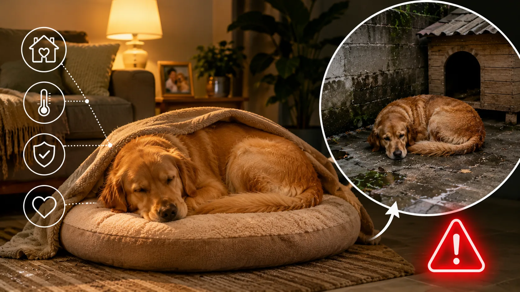 Onde os cachorros devem dormir no frio? Entenda o que especialistas recomendam