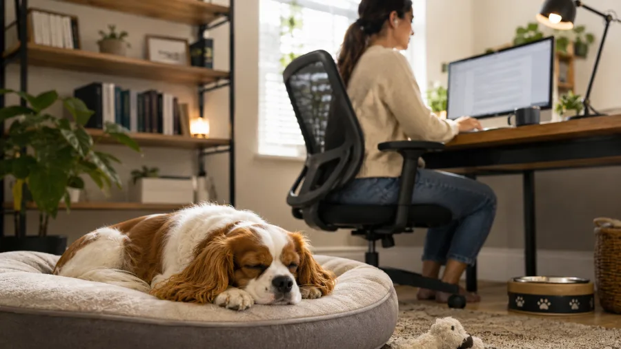 Especialistas apontam que cães de baixa energia podem ajudar a criar um ambiente mais tranquilo, sem exigir atenção constante durante o expediente.