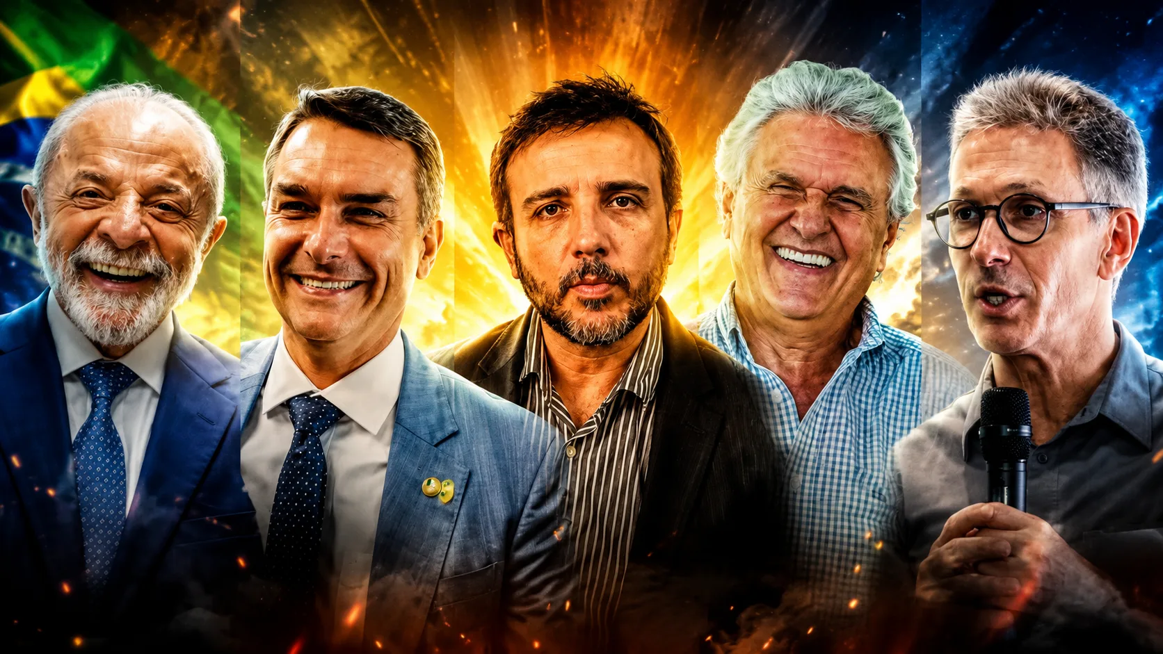 Renan Santos, Caiado, Zema e Aécio: Veja como estão os outros candidatos além de Lula e Flávio Bolsonaro na pesquisa presidencial 2026