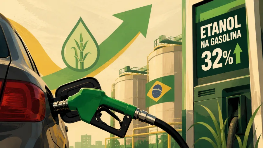Governo avalia aumento de 30% para 32% na composição da gasolina. Setor afirma que medida pode gerar economia e reduzir custos.