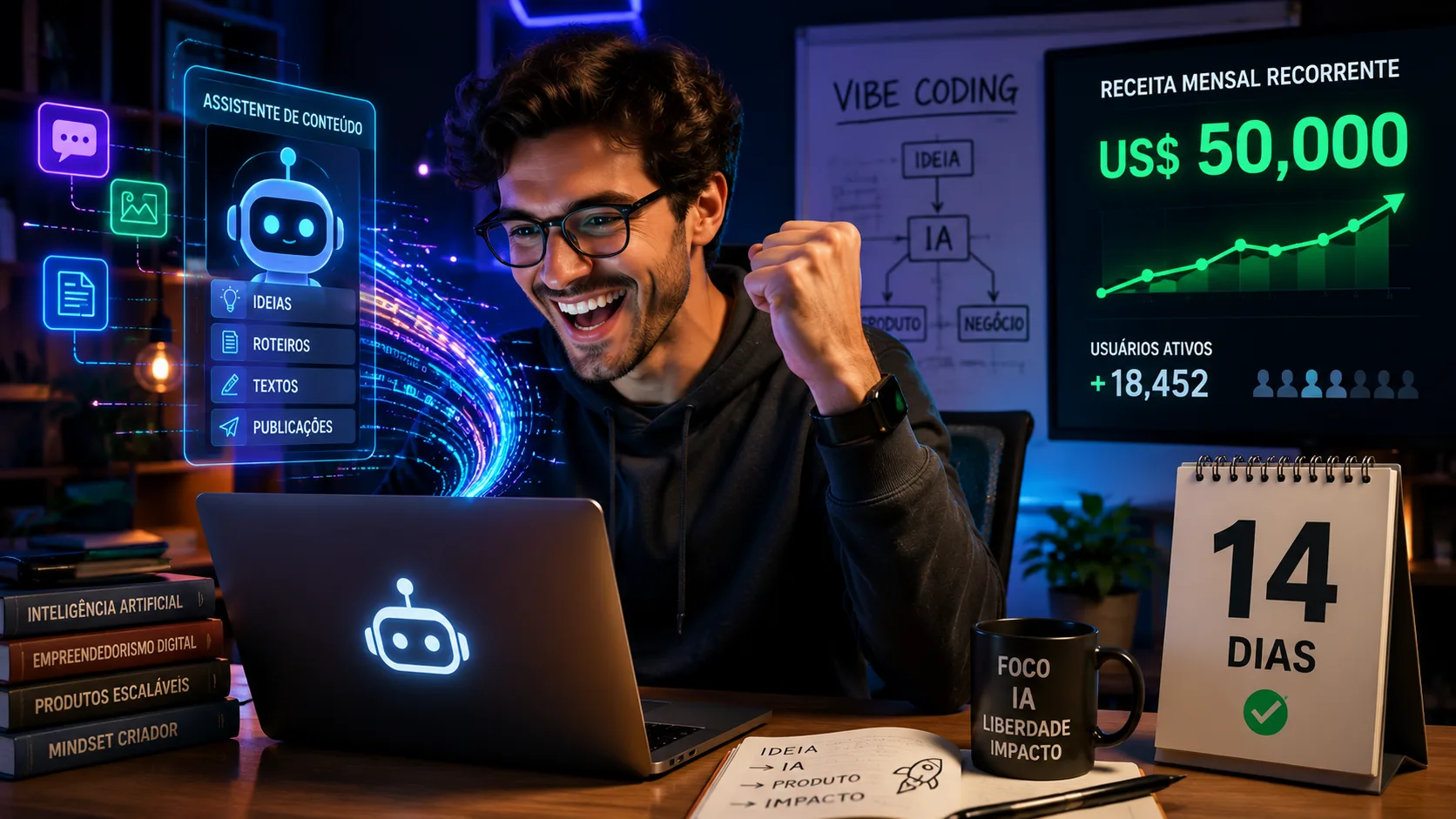 Ele largou o jeito tradicional de programar, criou uma IA em 14 dias e hoje fatura US$ 50 mil por mês
