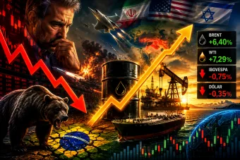 Ibovespa hoje despenca após crise no Oriente Médio e petróleo dispara quase 7% nesta segunda 01/06/2026