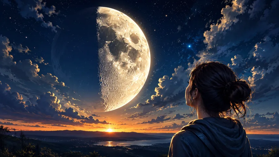 A observação da Lua em 8 de junho de 2026 mostra o satélite natural na fase Quarto Minguante. Com 46% de iluminação visível e 23 dias de idade lunar, o ciclo segue em direção à Lua Nova prevista para 14 de junho.