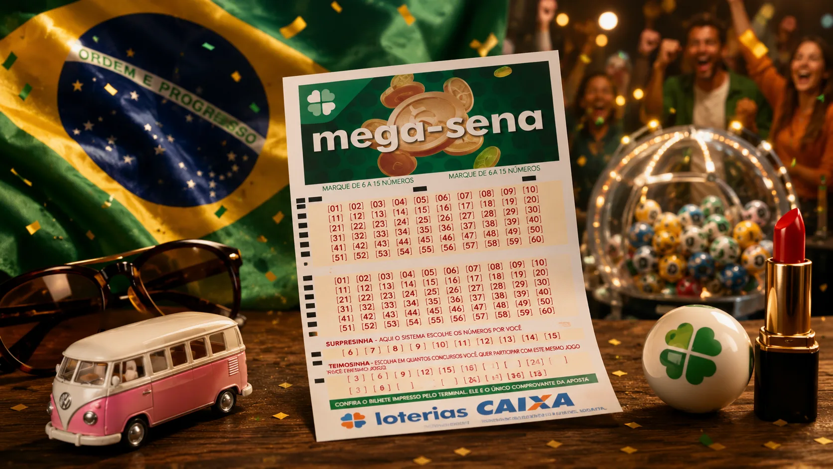 Resultado Mega-Sena de Hoje, sábado (13/06/2026): Jogo do Brasil altera sorteios e surpreende apostadores