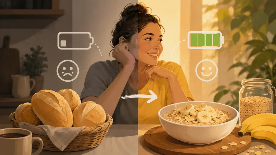 A troca não elimina o pão da alimentação, mas modifica a composição do café da manhã e pode ajudar a reduzir a fome entre as refeições ao longo do dia.