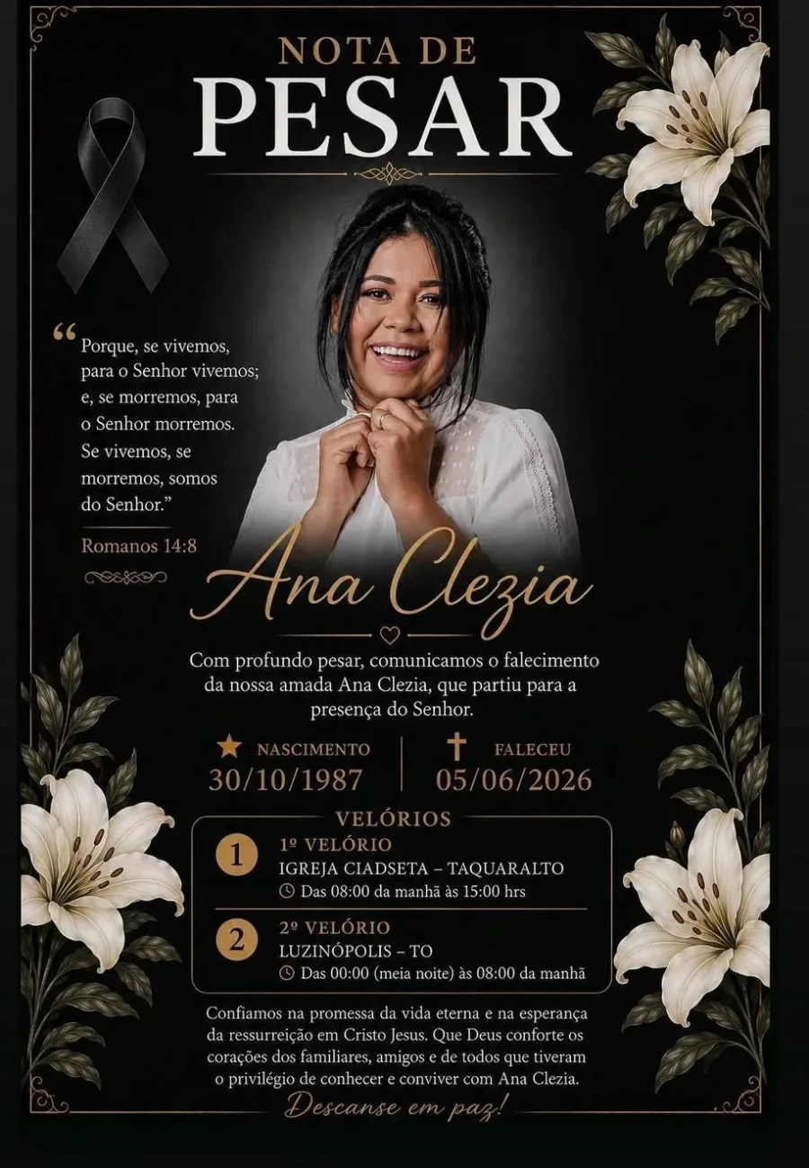 Conhecida por sua atuação na música cristã ao lado de Laudicéia, Ana Clézia teve a morte confirmada após dias de internação. A notícia provocou homenagens de familiares, amigos e integrantes da comunidade evangélica.