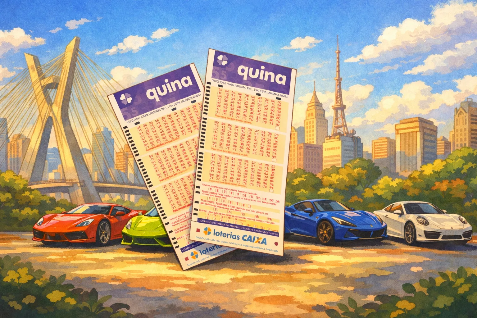 Resultado da Quina de Hoje Concurso 7041, terça-feira, 02/06/2026: prêmio de R$ 16,5 milhões daria para comprar 84 Toyota Corolla Cross XRE 2026
