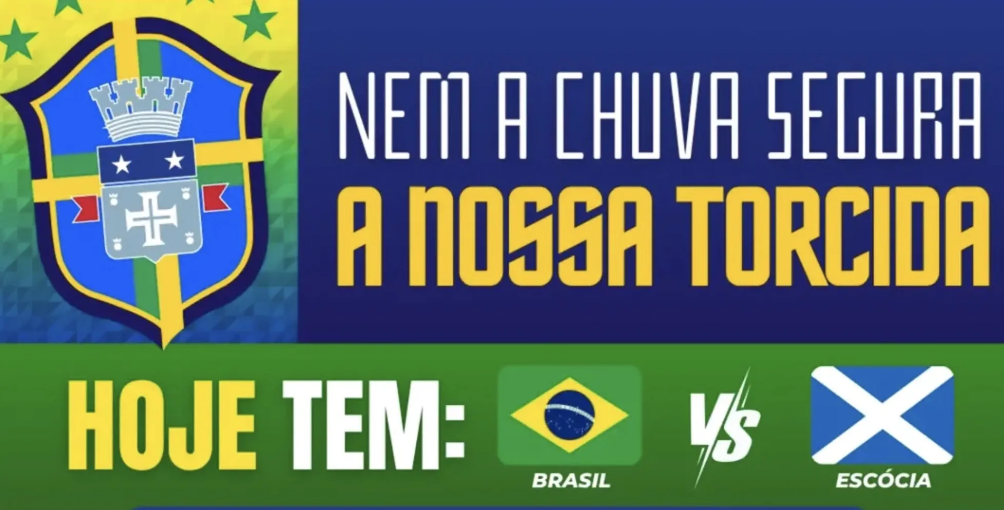 Brasil x Escócia em Cajamar: evento no Boiódromo terá telão gigante, pipoca grátis, pintura facial e praça de alimentação