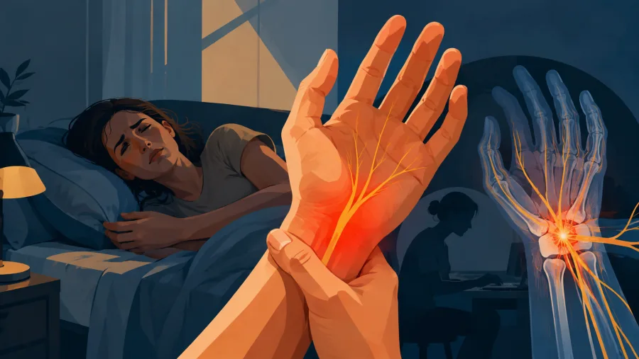 A repetição de dormência nos dedos ao despertar pode indicar compressão do nervo mediano no punho. Especialistas alertam para sinais associados como dor, fraqueza e perda de sensibilidade.