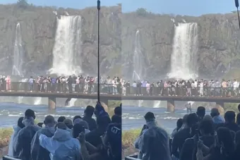 Celular vale esse risco? O que aconteceu após turista saltar nas Cataratas do Iguaçu choca visitantes