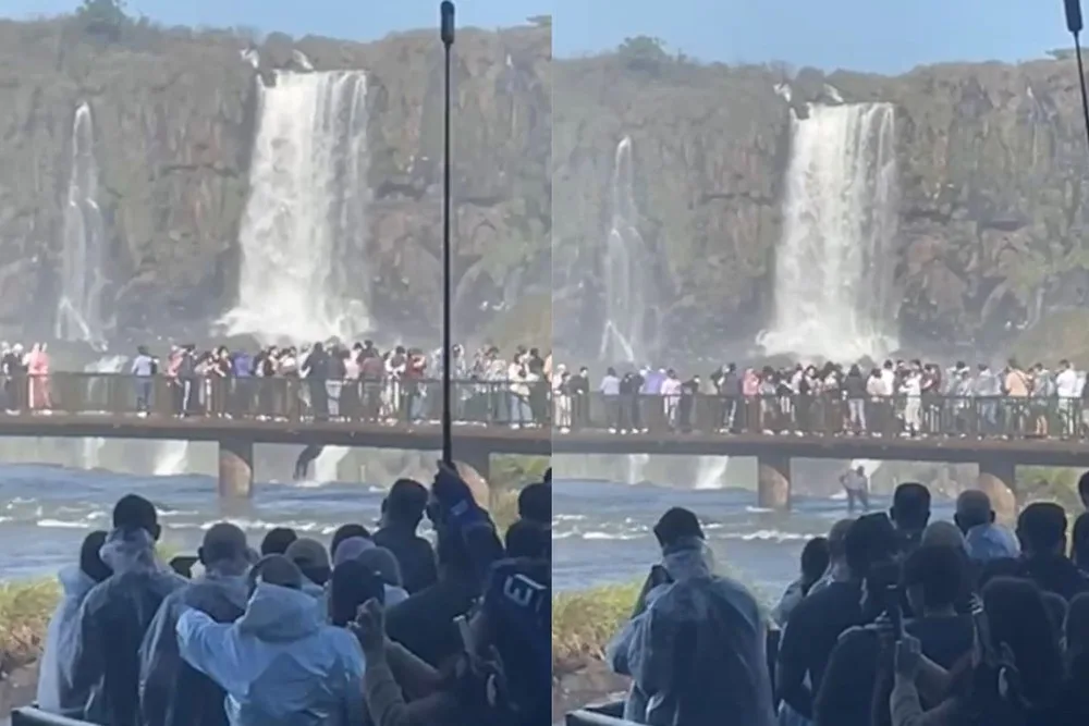 Celular vale esse risco? O que aconteceu após turista saltar nas Cataratas do Iguaçu choca visitantes