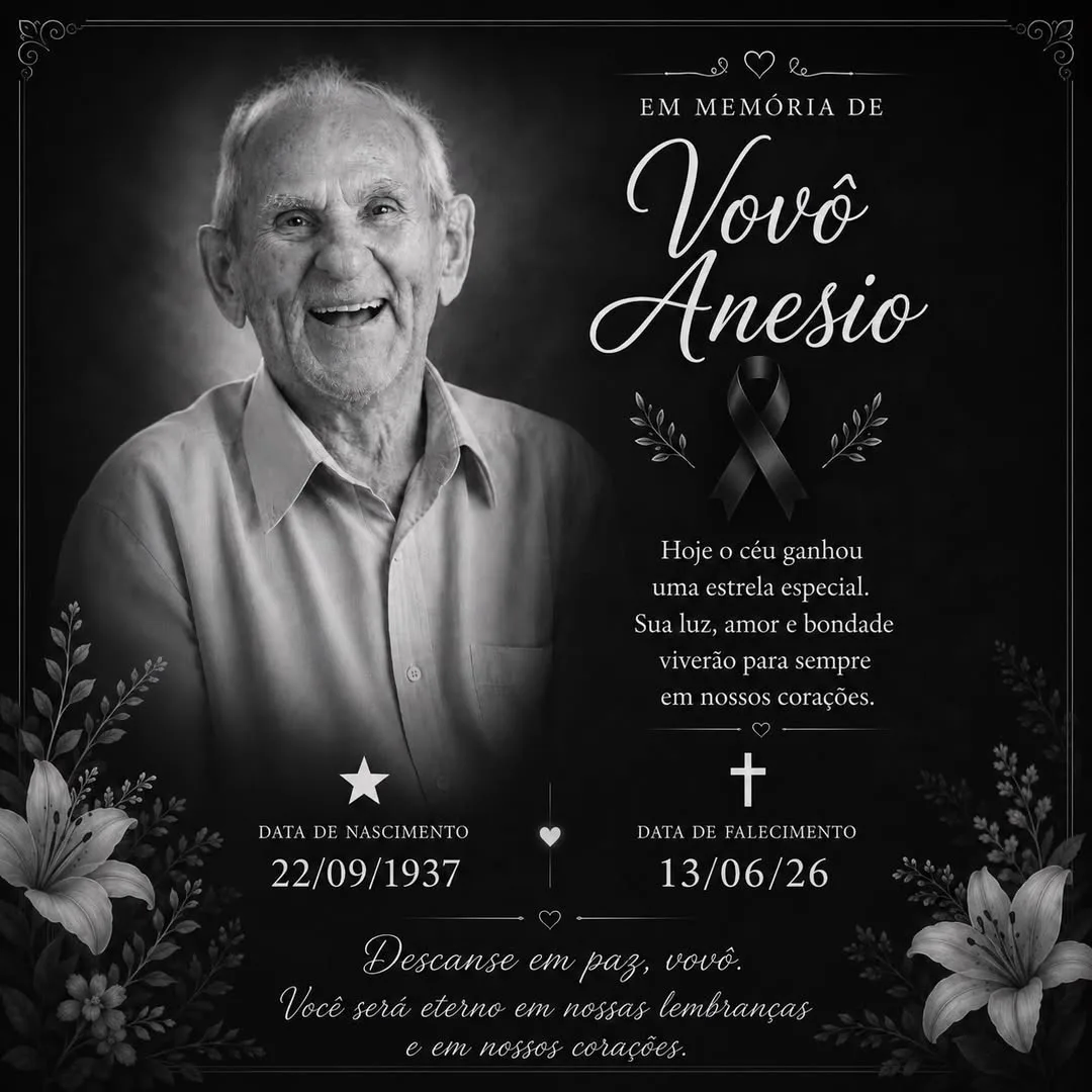 Vovô Anésio morreu aos 88 anos