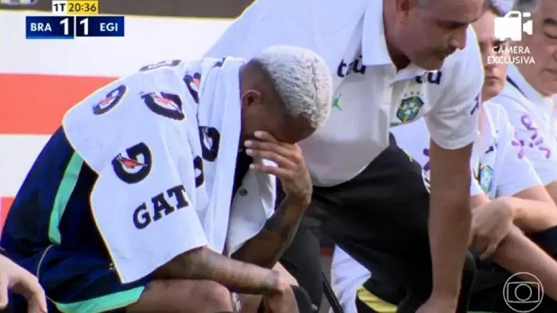 Brasil x Egito: Wesley será cortado da Copa 2026? Veja o que fez o jogador sair chorando de campo hoje