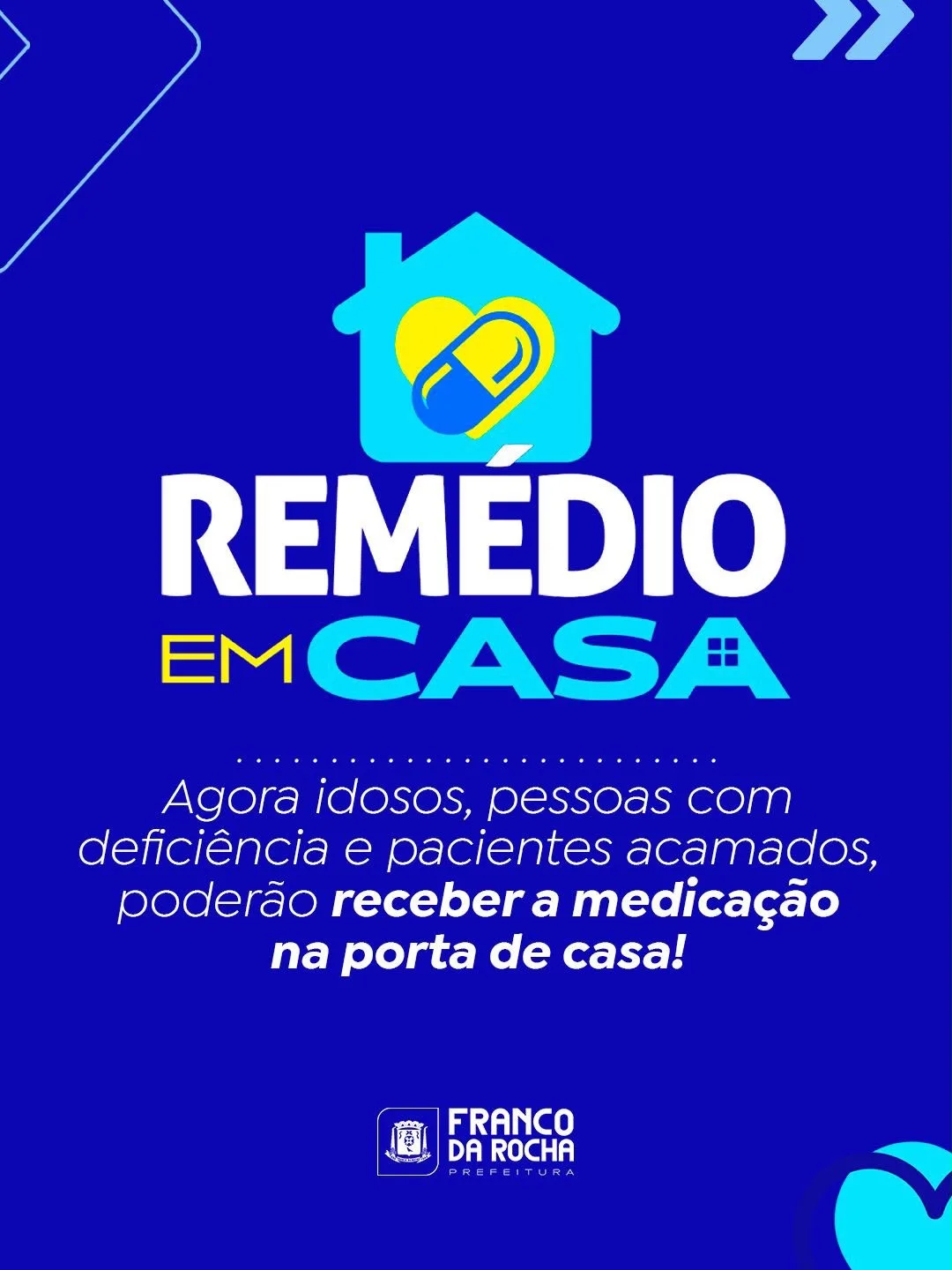 Programa Remédio em Casa vai entregar medicamentos a pacientes com dificuldade de locomoção